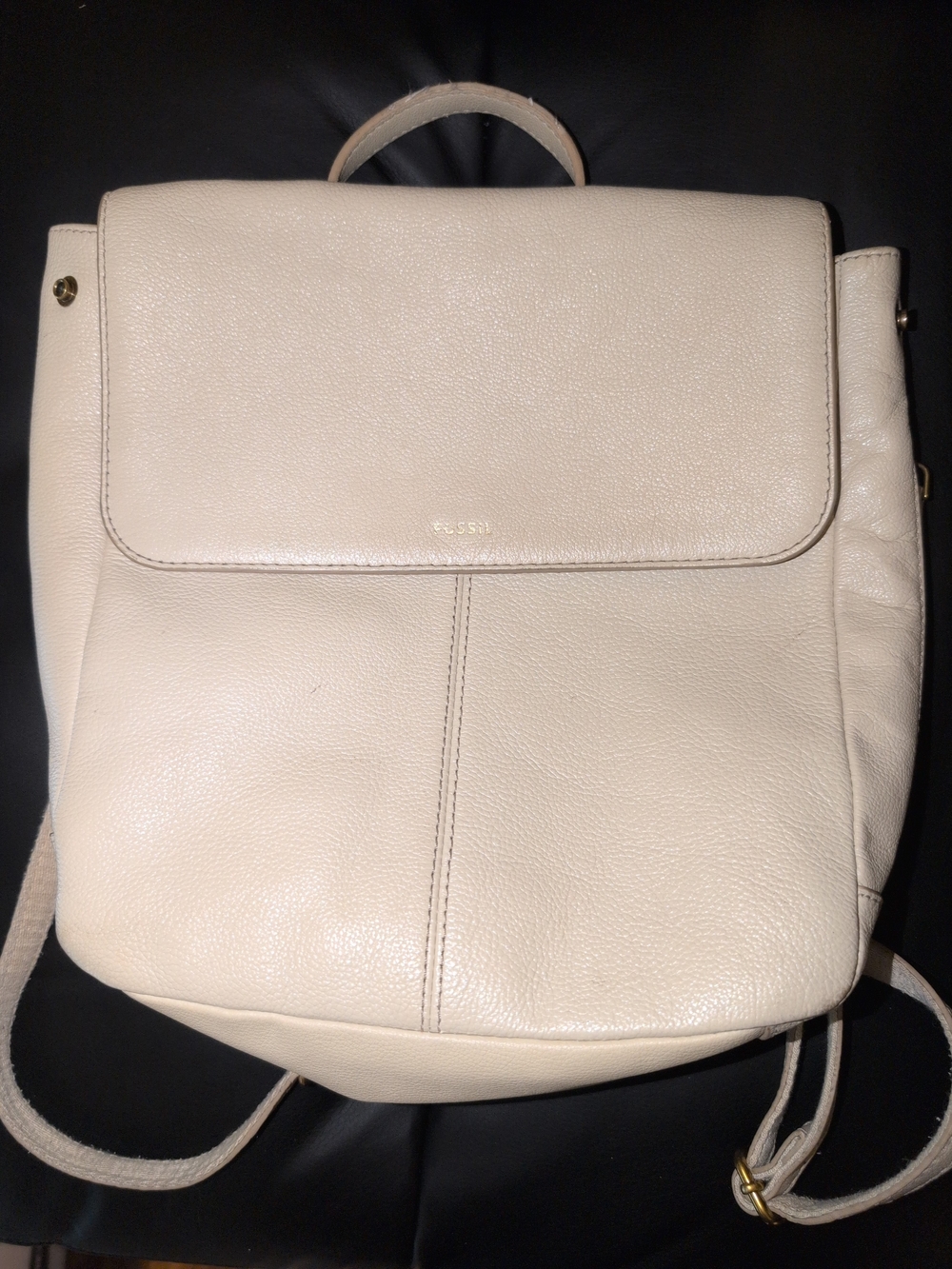 Fossil Cream Leather Backpack
